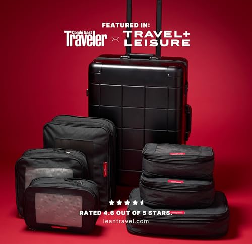 Premium Compression Packing Cubes for Travel (Black / 4 pack)