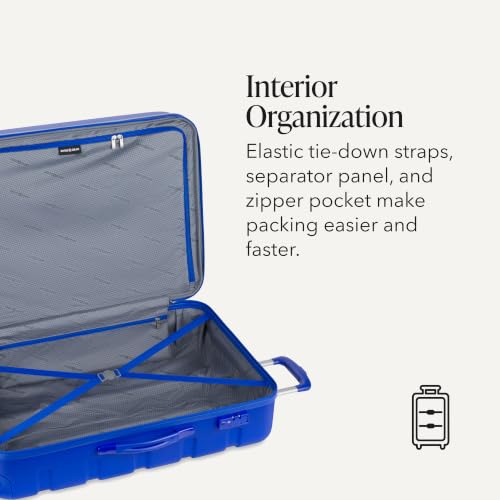 7366 Signature Hardside Expandable Luggage with Spinner Wheels (Checked-Large 27-Inch / Cobalt)