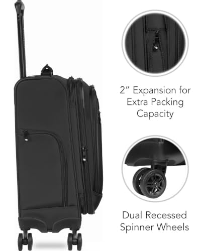 Solutions 20” Expandable Spinner Carry (20-Inch / Black)