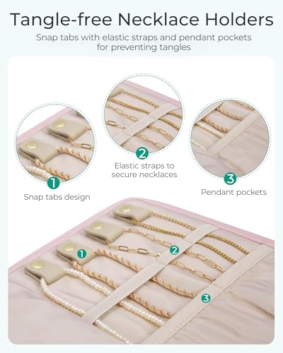 Travel Jewelry Case Organizer (Medium / Pink)