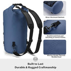 5/10/25/30/40L Waterproof Dry Bag & Phone Case - Large Floating Dry Backpack for Kayaking, Travel, Hiking, Fishing, Camping, Motorcycles & Beach, Heavy-Duty Roll Top Men/Women (Navy Blue) (25L+ Navy Blue / 40L)