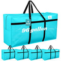 4 Pcs 96 Gallon Extra Large Moving Bags Heavy Duty Storage Bag (96 Gallon / Lake Blue)