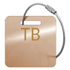 5Pack) Custom Personalized Luggage Tags-Customized Unique tag for Suitcase Backpack Travel,Bags (Rose Golden(2×2) GT-Name Initials) (Rose Golden(2×2)gt-name Initials)