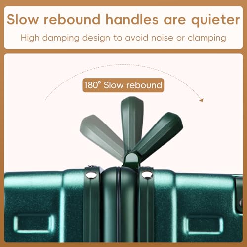 22 Inch Medium Checked Zipperless Luggage Hardshell Suitcases Green (Green / 22 Inch Checked Luggage)