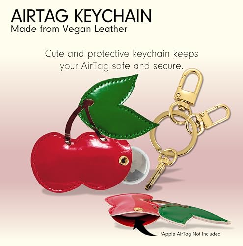 Keychain Case Compatible with Apple AirTag (Cherry)