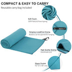 Microfiber Towel Quick Dry Camping & Travel & Gym Towel. Compact (Peacock Blue / 72.00" x 40.00")