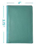 Personalized Monogrammed Turquoise Leather RFID Passport Wallet (Turquoise / Minimalist)