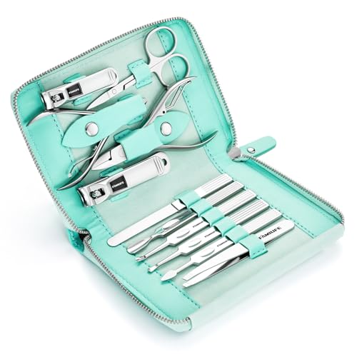 Stainless Steel Manicure Set 11 (Mint Green)