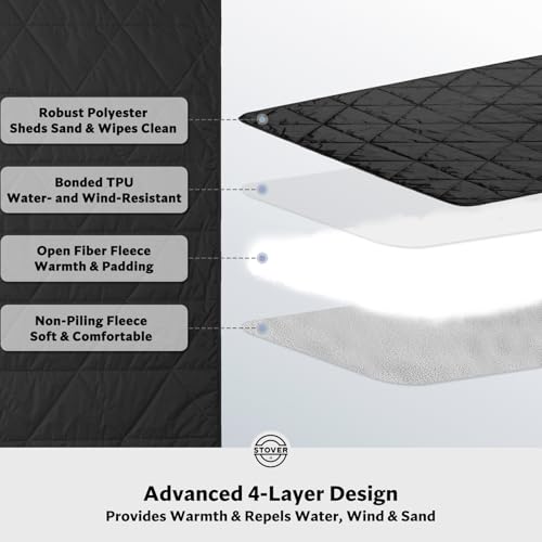 Large Waterproof Outdoor Stadium Blanket (01 - Stadium Black)