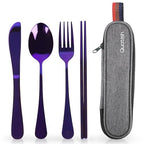 Travel Utensils with Case (Purple)