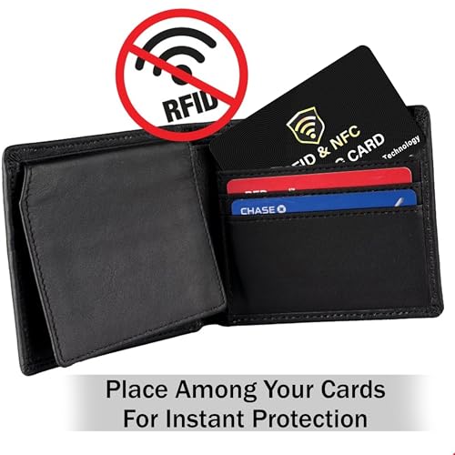 4 Pack RFID Blocking Card for Credit Debit ID Card (Black)