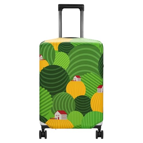 Travel Luggage Cover Suitcase Protector Fits 18 (Green Hills / S)