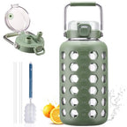 84 oz Glass Water Bottle (Olive / 84 Ounces)