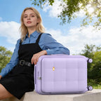 24 Inch Expandable Checked Luggage Hard Shell Suitcase (24 inch / Purple)