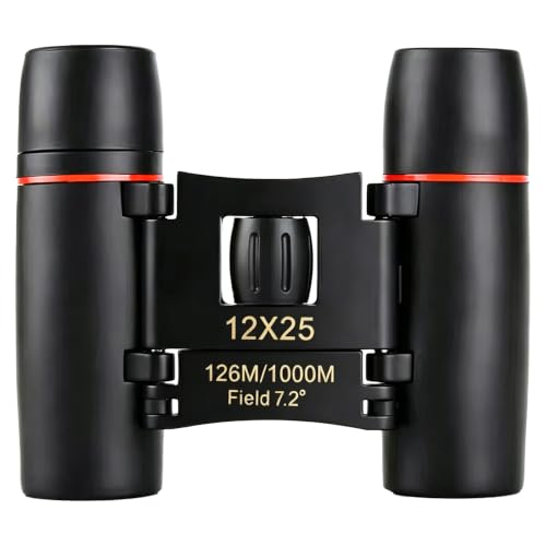 12X25 Mini Binoculars with Case & Strap (Black / 12X25)