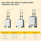 Expandable 16 Inch Underseat Carry On Luggage Airline Approved (White / 16 Inch Underseat EXT)