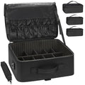 Large Makeup Bag with 3 Removable Pouches (Large / Black with 3 Clear Bags)