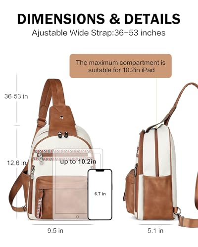 Large Sling Bag for Women (Beige Brown)