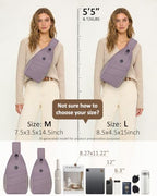 Crossbody Bags for Women Men Trendy Sling Bag Backpack Chest Bag (Large / Light Purple)