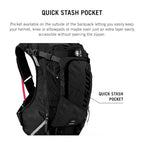 MTB Hydro Hydration Pack with Hydration Bladder (12L, Carbon Black)