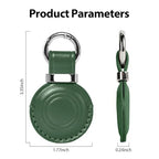 1 Pack Genuine Leather Handcrafted for Airtag Holder Keychain (B9-Green)