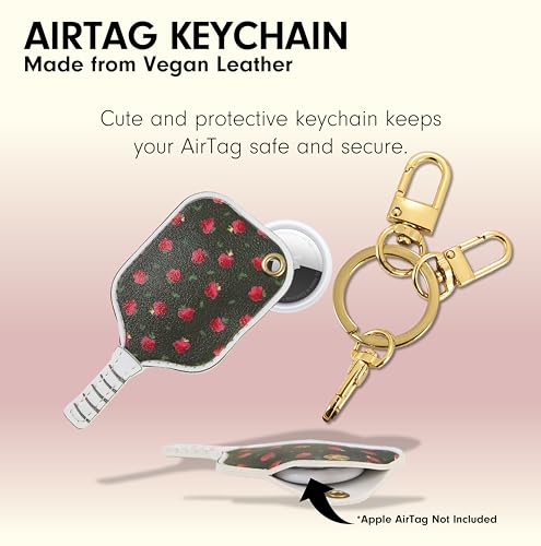 Keychain Case Compatible with Apple AirTags (Pickleball Raspberry)