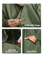 Unisex Rain Poncho Hooded Waterproof Raincoat for Adults Women (Army Green)