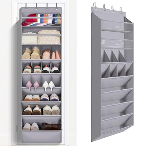 1 Pack Over The Door Shoe Organizer (GREY / 25+ Pairs)