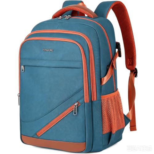 Durable Waterproof Travel Laptop Backpack 17.3 inch (A1-peacock Blue)