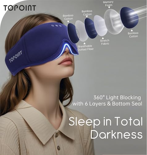 Sleep Mask with Headphones Bluetooth 5.4 (Blue)