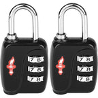 Safe Skies 3 Digit TSA Lock 2 (2 PACK BLACK)