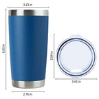 20oz Stainless Steel Tumbler Bulk with Lid (4 Count (Pack of 1) / Dark Blue)