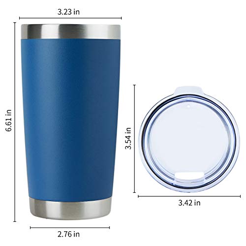 20oz Stainless Steel Tumbler Bulk with Lid (4 Count (Pack of 1) / Dark Blue)