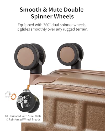 Expandable Top Opening 28 Inch Checked Luggage with Spinner Wheels (Chocolate Brown / 28-Inch Checked-Large)