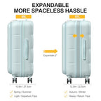 26 Inch Large Expandable Checked Luggage Hard Shell Suitcase Aquamarine (26 inch / Aquamarine)
