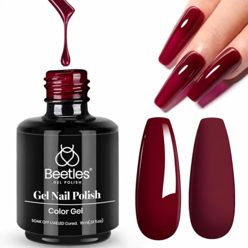 Beetles Burgundy Gel Nail Polish (C - Creme Red | Oxblood Red)