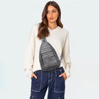 Sling Bag for Women Crossbody Bags Sling Purse Cross Body Backpack Vegan Leather Over Shoulder Bag Travel Handbag Gifts Dark Grey (Drak Grey)