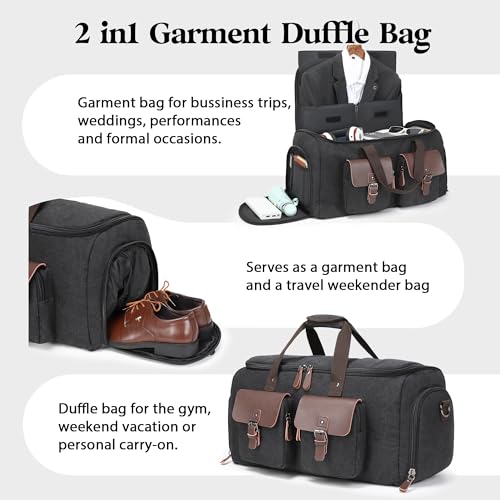 Canvas Garment Bags for Travel (Black / XL)