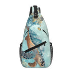 Sling Bag Turtle Sea Coral Ocean Hiking Daypack Crossbody Shoulder Backpack Travel Chest Pack for Men Women (B0161)