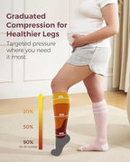 Compression Socks for Women Wide Calf (X-Large / Black/Pink)