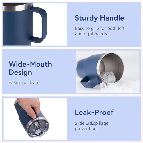 20oz Tumbler Bulk with Lid (Navy / 20 Ounces-6)