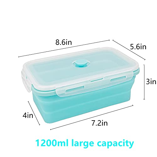 Large Collapsible Camping Food Containers (Blue)