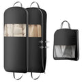 2 Pack 54" Space Saving Garment Bags for Hanging Clothes With Compression Zipper Carry Handles and Window (Black / 54" 2 Pack)