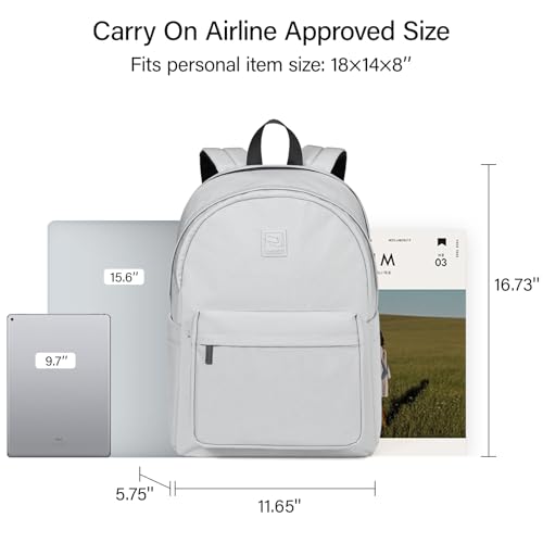 Travel Backpack for Women Men (15.6 inch / Grey)