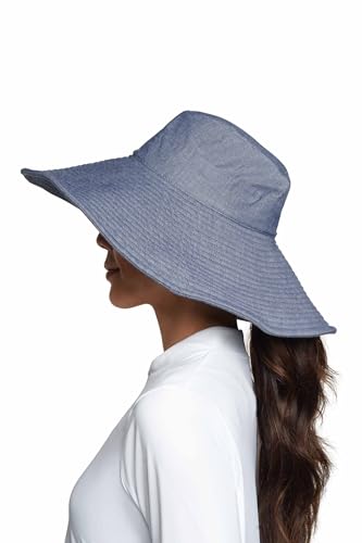 Women's Beach Hat (One Size / Denim Blue Chambray)