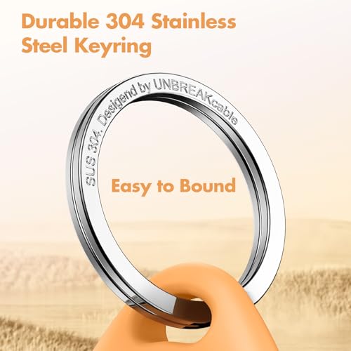 Holder for Apple AirTag with 304 Stainless Steel Keychain Key Ring (Purple&Pink&Orange&Yellow)