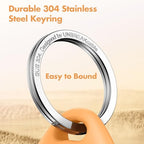 Holder for Apple AirTag with 304 Stainless Steel Keychain Key Ring (Purple&Pink&Orange&Yellow)