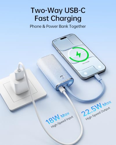 Sparkly 10000mAh Portable Charger (ShinyBlue 22.5W)