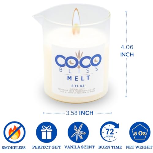 Melt Massage Candle Natural Coconut Moisturizing Body Oil Candle for Women & Men