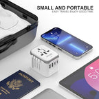 Universal International Power Travel Plug Adapter (White Grey)